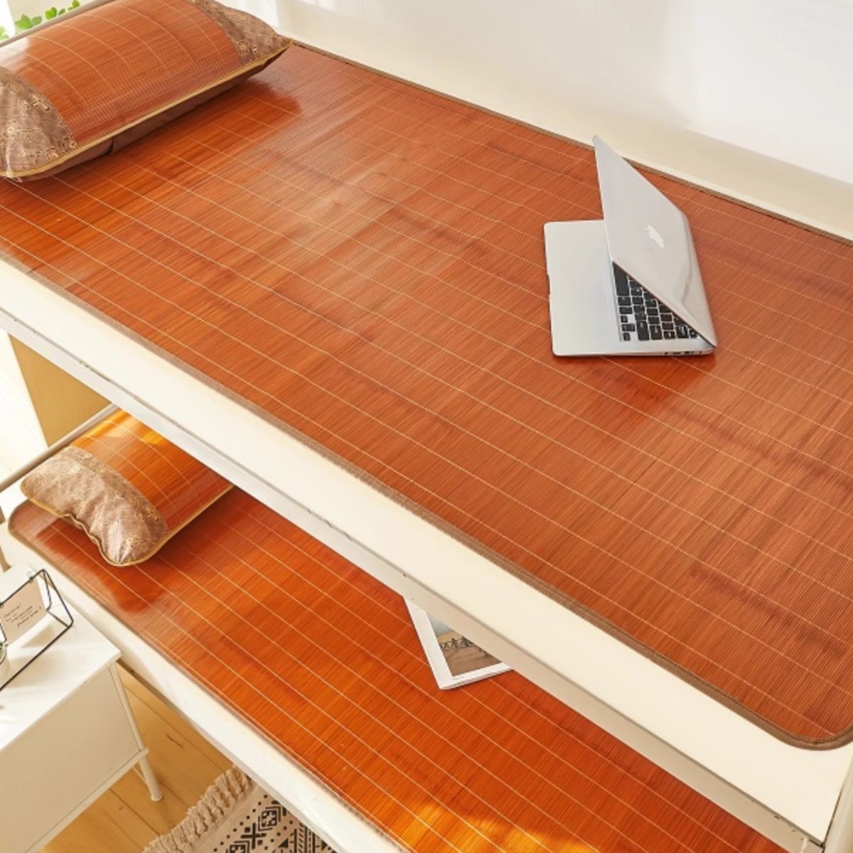 Summer Double-Sided Anji Bamboo Mat Carbonized Edged Student Bamboo Mat Foldableing Mat Manufacturer Upper and Lower Bedding