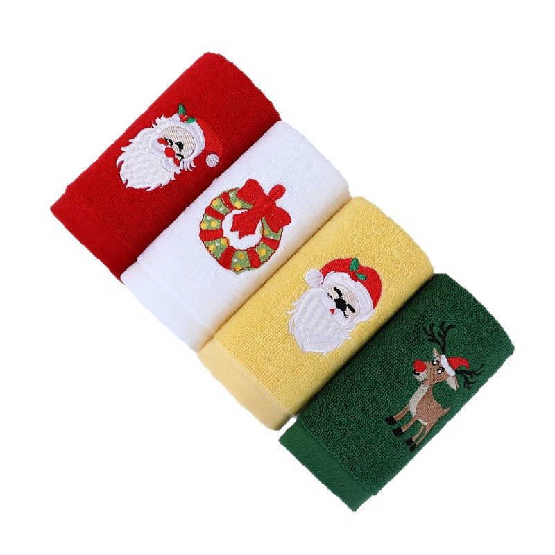 Towel factory wholesale Christmas gift towel cotton embroidery holiday advertising towel face towel logo custom