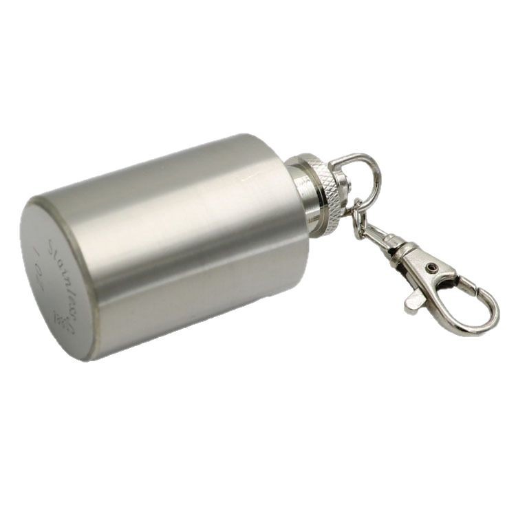 [Jiujiu] Spot 304 Stainless Steel Flask 1 oz Cylindrical Snuff Bottle Fire Oil Bottle Keychain