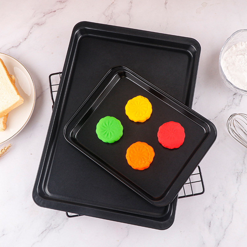 Thickened 8-14inch Rectangular Non-Stick Baking Pan Baking Cake Bread Oven Chassis Cookie Shallow Plate