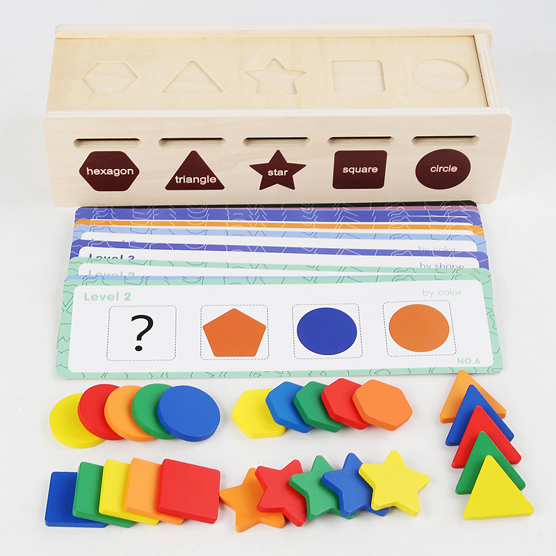 Baby Color cognitive classification box geometric shape matching Montessori teaching aids early education fine action toys 1-2 years old