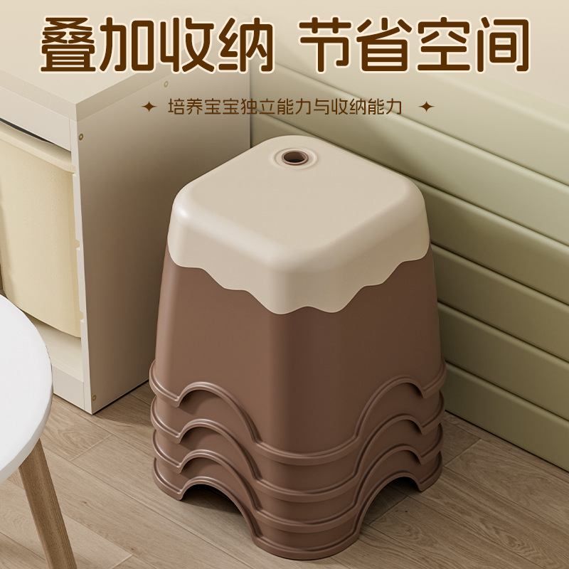 Thickened Children's Small Stool, Household Low Stool, Plastic Shoe-Changing Bench, Baby's Cute, Strong and Durable Kindergarten Chair
