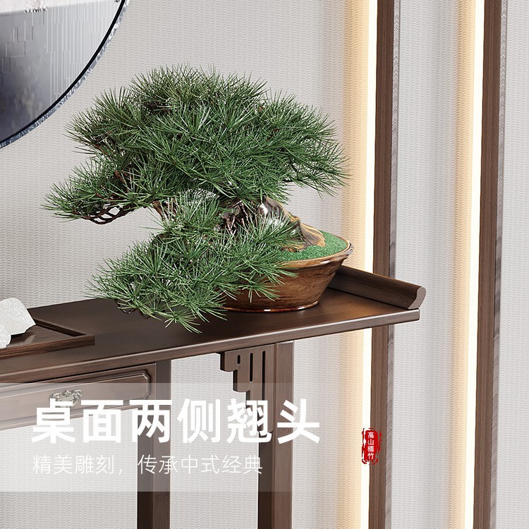 New Chinese Style Entrance Cabinet Modern Minimalist Entrance Table Zen Style Living Room Entrance Table Nets Narrow Table End View Table