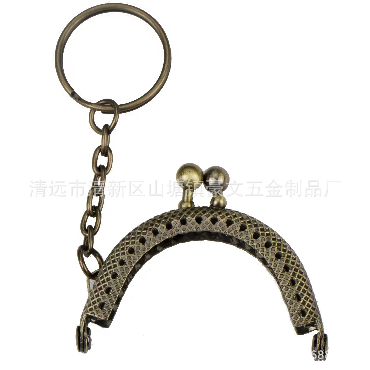 Handbag Hinge 5cm Semi-circle Plaid Straight Bead Mouth Gold with Key Ring Silver Bag Buckle Mouth Gold Bag Accessories