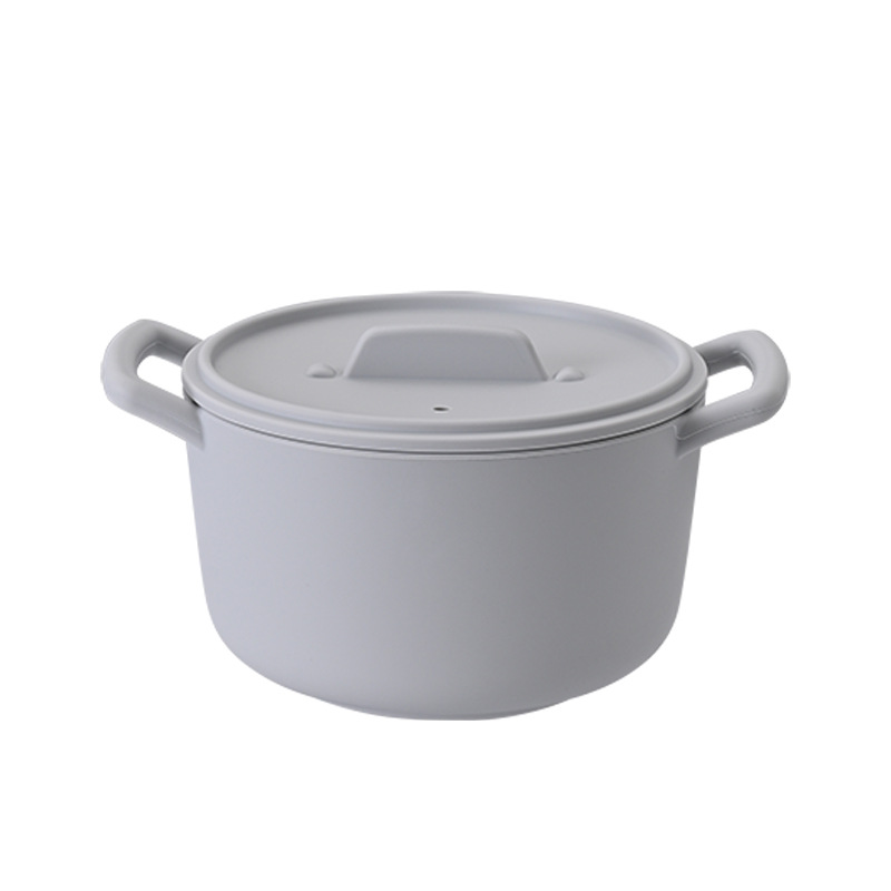 Food Grade Silicone Pot with Lid Microwave Heating Sealed Lunch Box Portable Lunch Box for Office workers Refrigerator Fresh-keeping Bowl