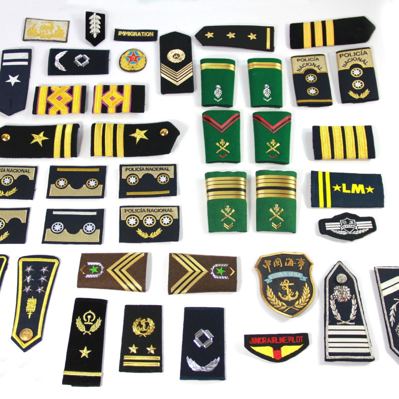 Кастомизированные эполетные повязки для униформы морского пилота с металлической вышивкой, ткацкие ярлыки на заказ