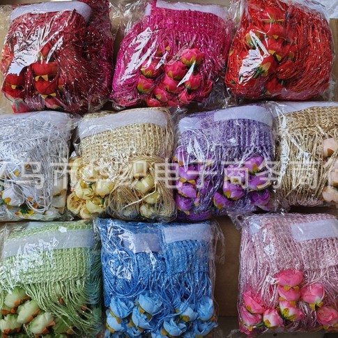 Cross-Border Export Rose Thread Curtain 1*2 Silver Wire Flower Curtain Door Curtain Encrypted Finished Partition Entrance