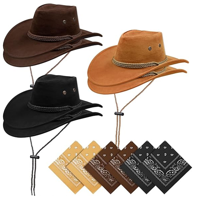 Manufacturer's Set of Deerskin Velvet Hats, Suede Cowboy Hats, Chicken Skin Velvet Western Rope Knight Hats, Flocked Hats