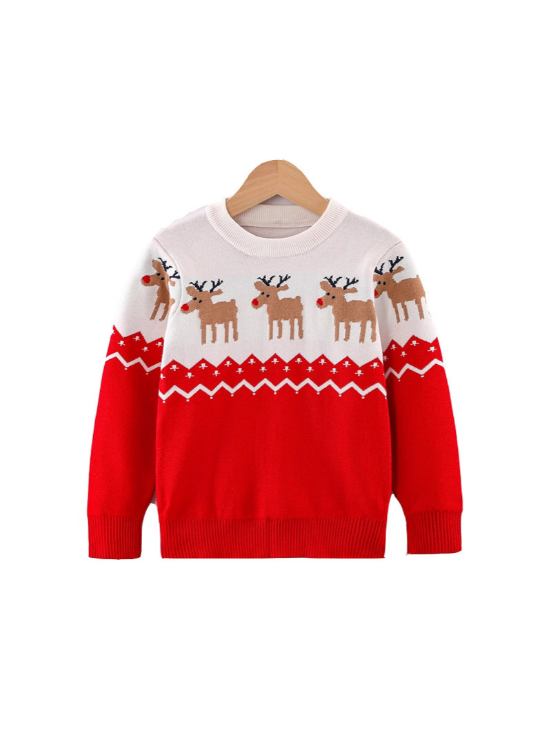 Children's Knitwears and Knitwears 2025 New Autumn and Winter Boys' Thickeneded Christmas Elk Bottoming Shirts Girls' Cross-Border Kidsren's Clothing