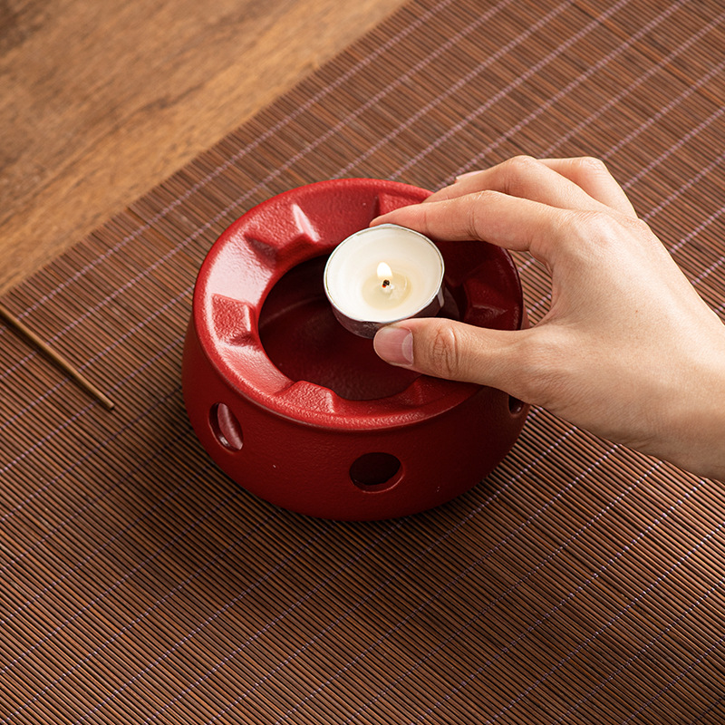 Japanese-style hot tea stove household hot tea warmer tea candle base kung fu tea set suit one pot four cups lifting beam single pot