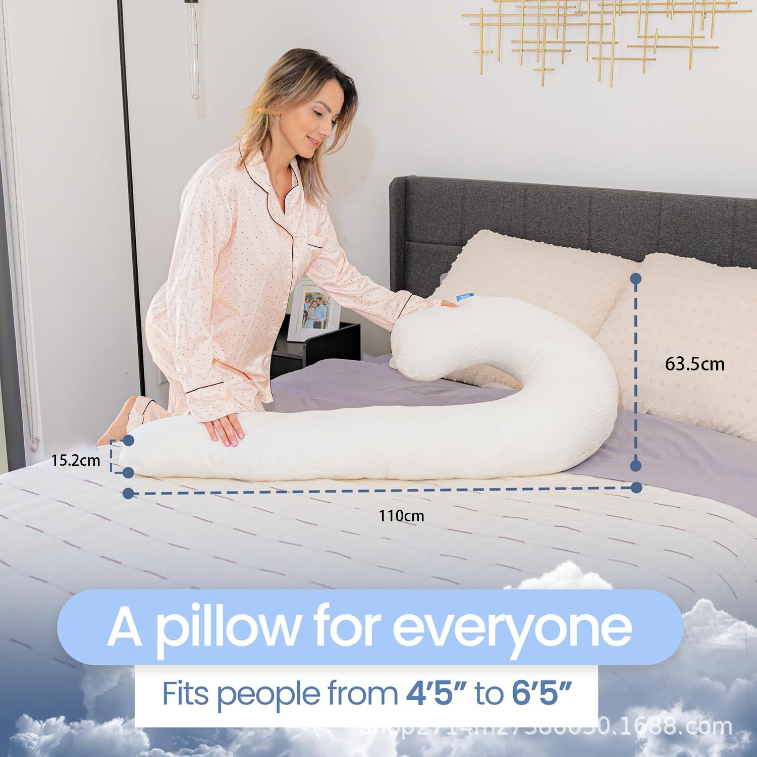 Customized Bed Pillow Body Pillow Born for Side Sleepers Lovers Provide Lumbar Support