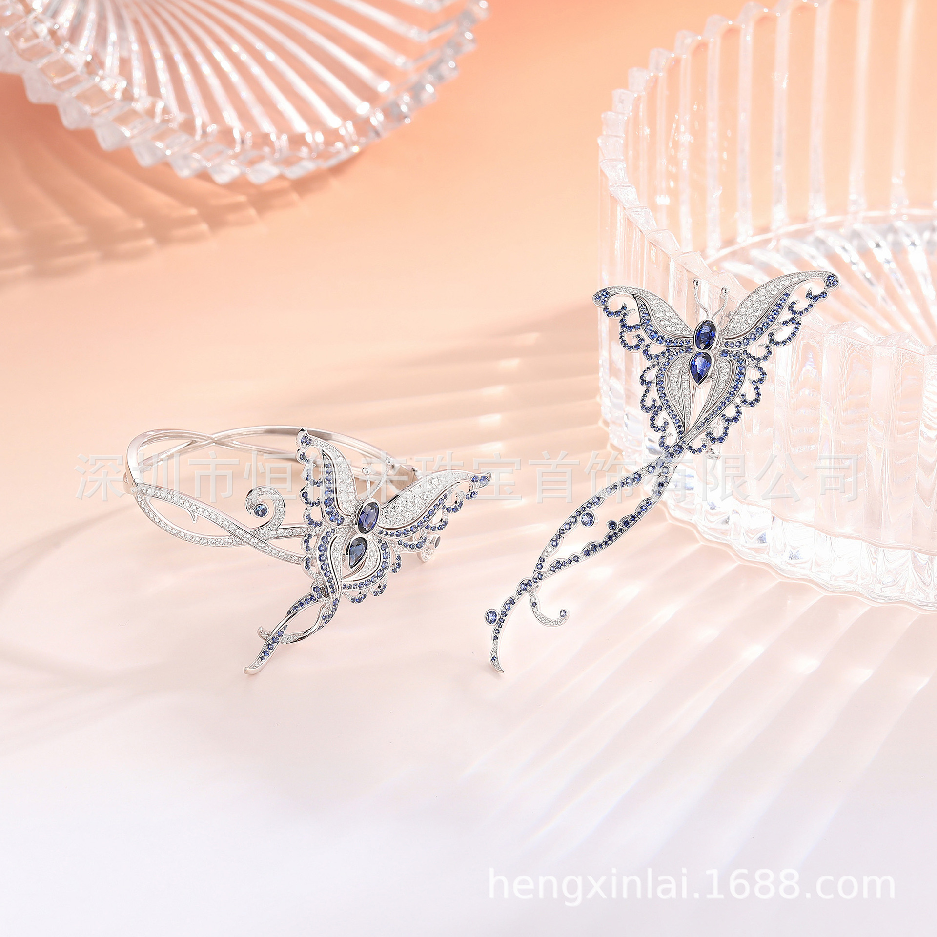 Роскошная брошь из 18K золота с инкрустированными бриллиантами и сапфирами, производство и дизайн высококачественной броши из золота, серебра и меди