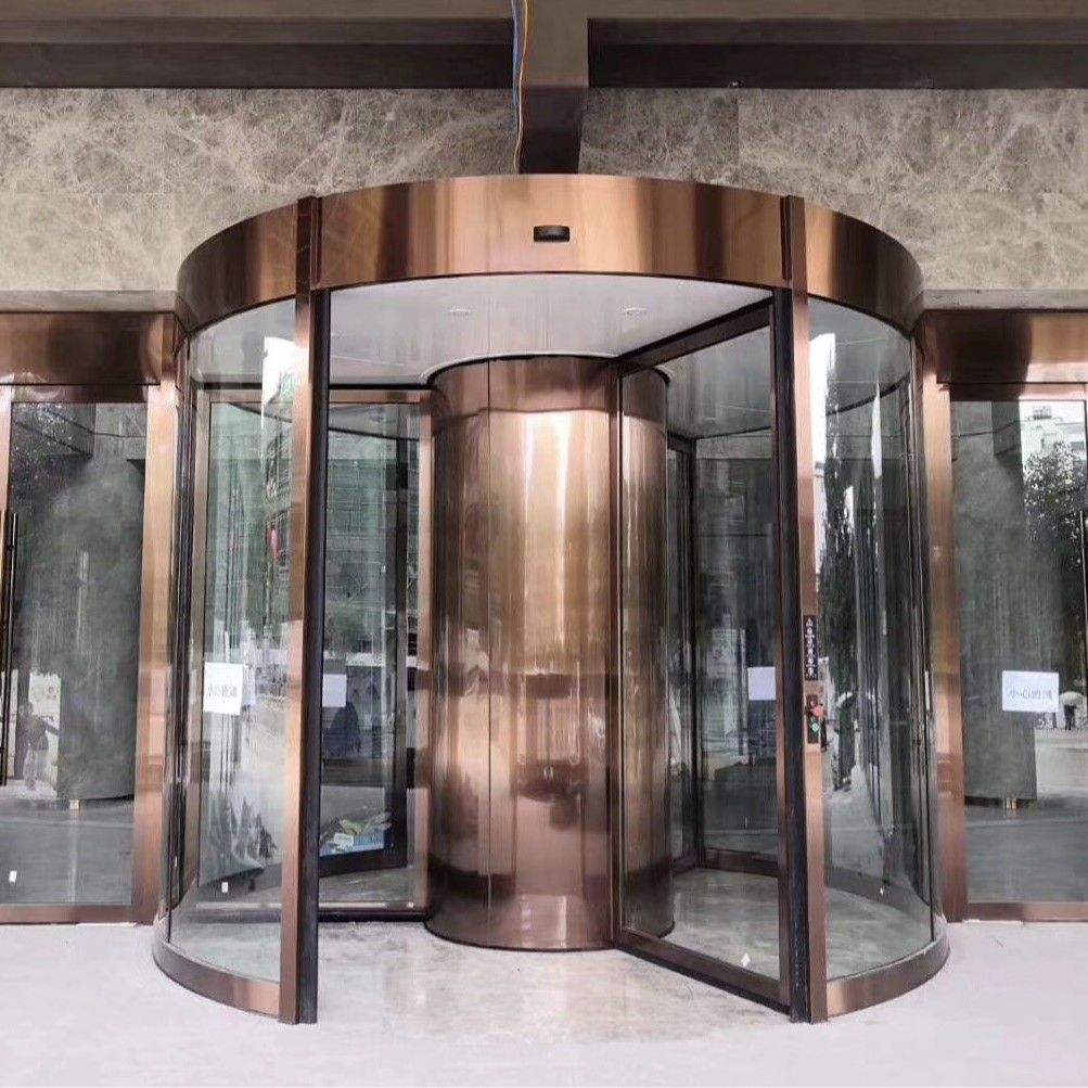 Company building revolving door glass revolving door two-wing automatic revolving door smart hotel glass ring column revolving door