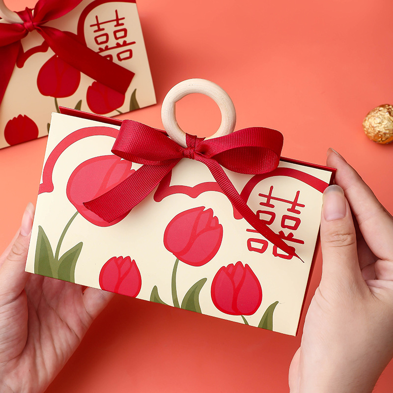 European-style wedding gift 2023 hand-held candy gift box new Chinese wedding candy box