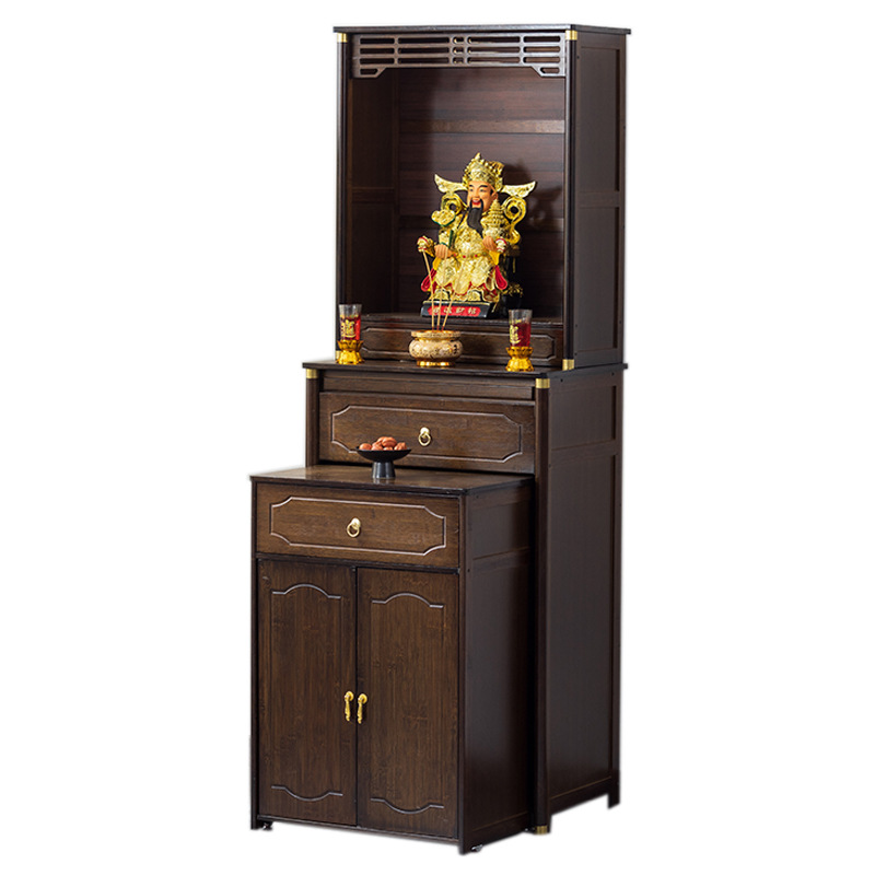 Buddha Niche Vertical Cabinet Nanzhu Household Economical Shrine Sacred Table Guanyin God of Wealth Sacred Table Highlight Simple Buddha Cabinet Sacred Cabinet