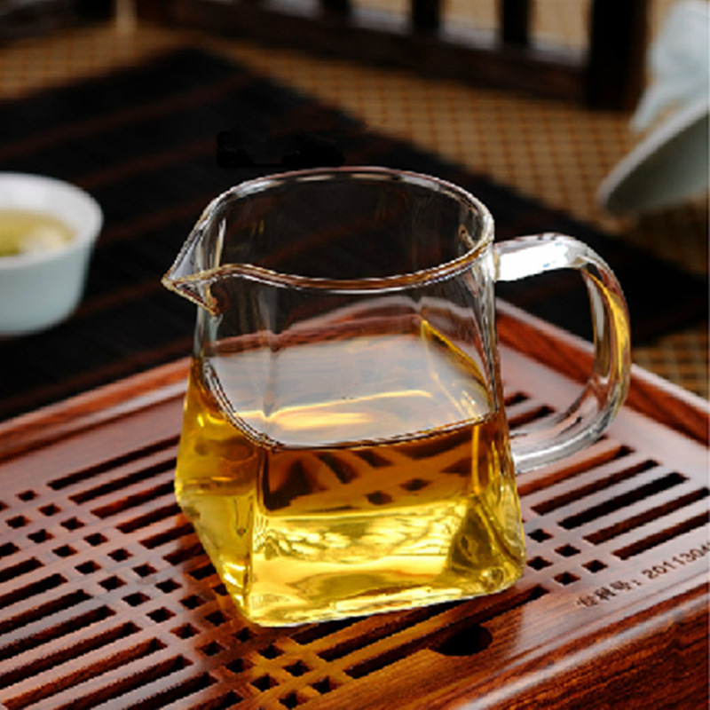 High Borosilicate Glass Square Square Public Cup Household Transparent Glass Tea Sea Fens Tea Set Large Kung Fu Tea Set Public Cup