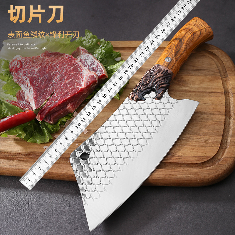 Нож для нарезки с рыбьей чешуей, ручка крана, кухонный нож из нержавеющей стали Longquan, острый нож для нарезки мяса