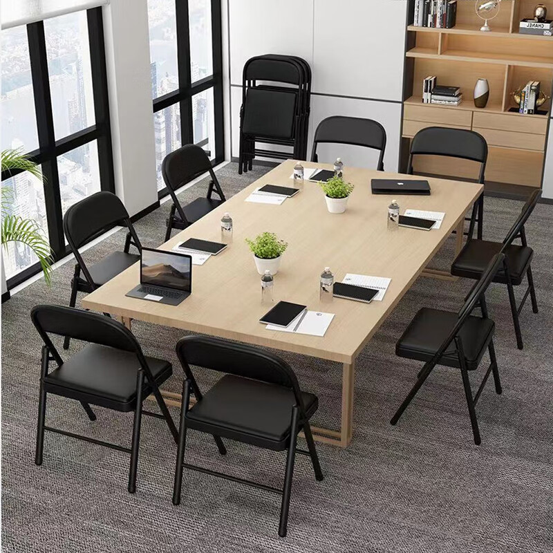 Folding Chair Metal Household Simple Backrest Chair Portable Dining Chair Training Chair Office Computer Chair Stool Folding Chair