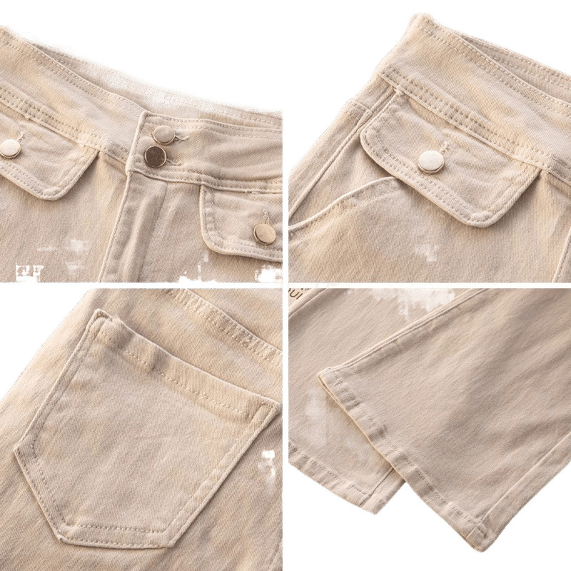 Off-White Bootcut Jeans for Women Spring 2025 New High-Waist Slimming Look Petite Elegant Flared Pants for Women