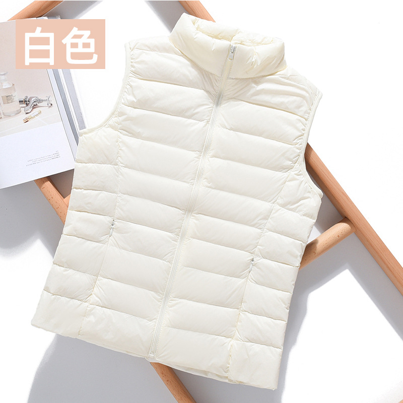 Lightweight down Vest for Women, Short Stand-Up Collar, Slim Vest, Autumn and Winter New Style down Vest, Large Size Vest for Outer Wear for Women