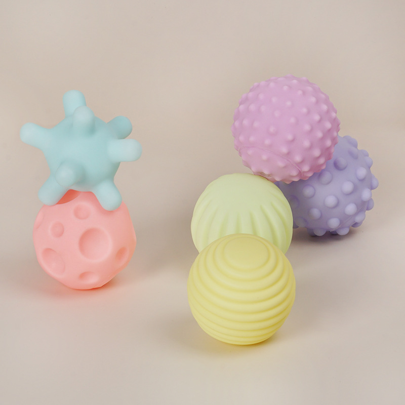 Baby soft rubber hand ball tactile perception training grasping toy touching ball massage can bite baby cross-border