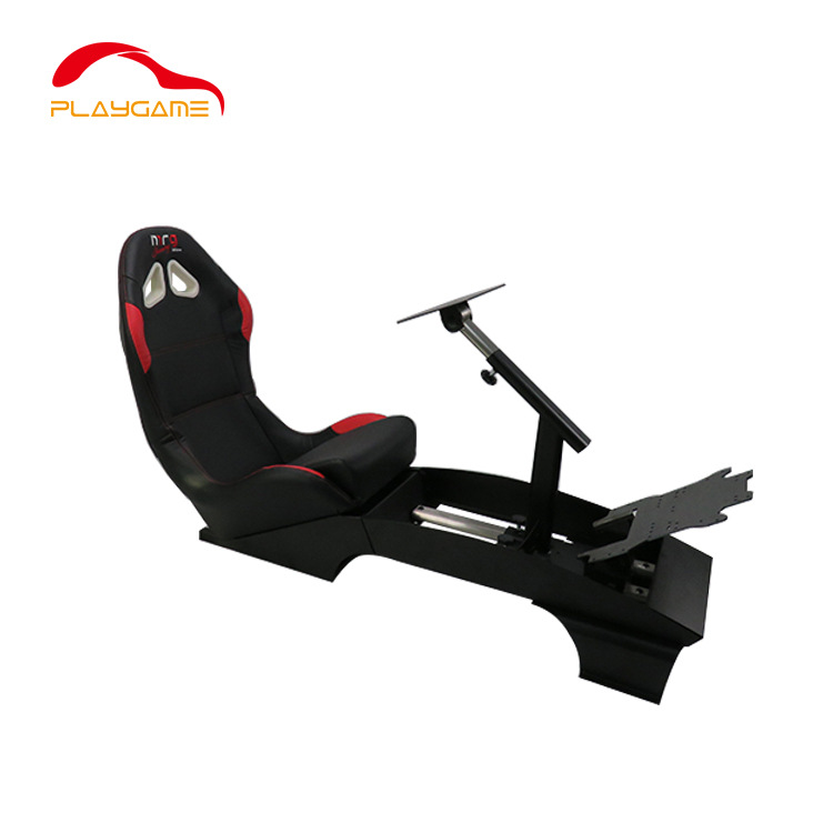 Racing simulator cockpit professional support with TV stand up steering wheel station