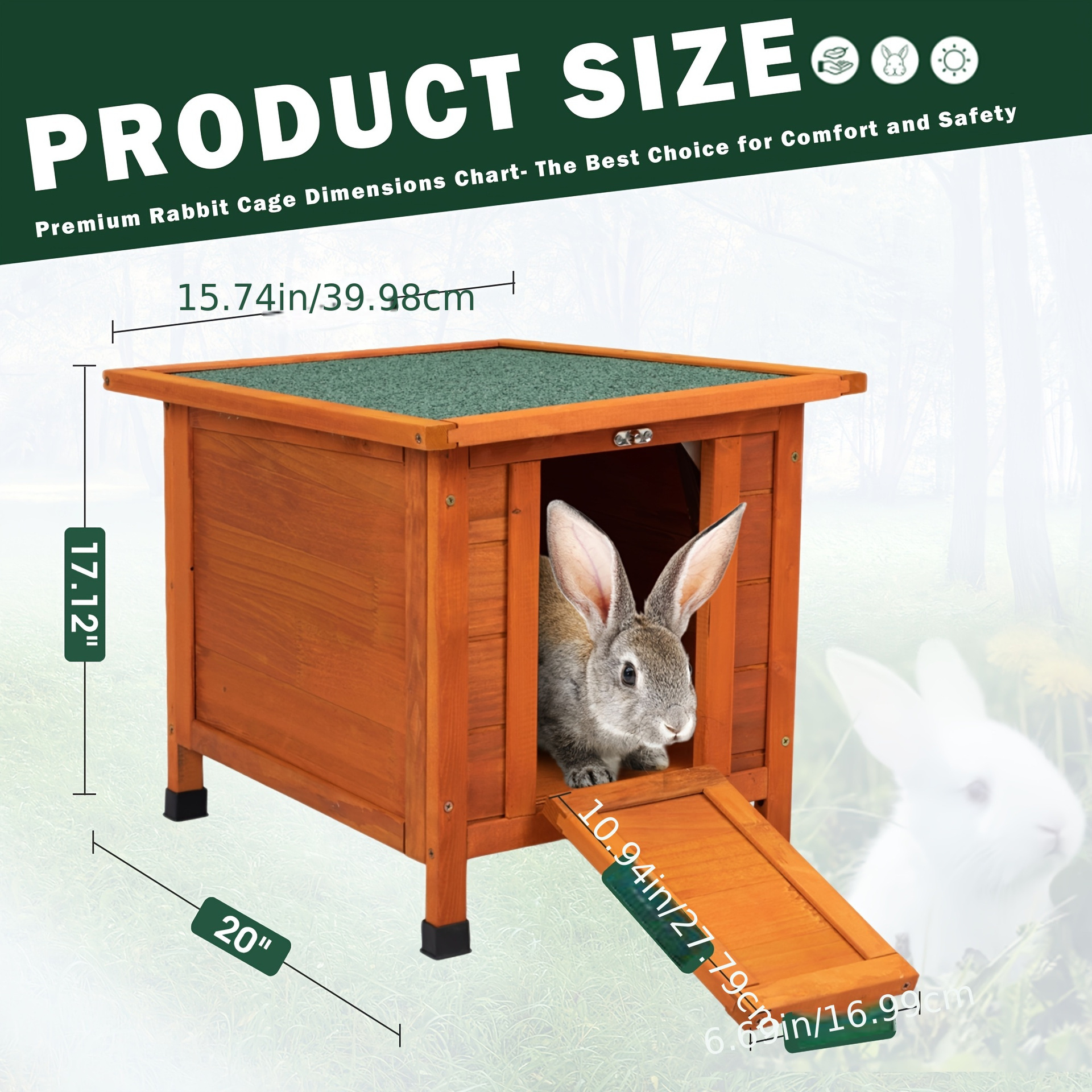 2025 New Cross-Border Dropshipping Bright Orange Weatherproof Wooden Rabbit Cage Cross-Border Dropshipping Cross-Border Dropshipping