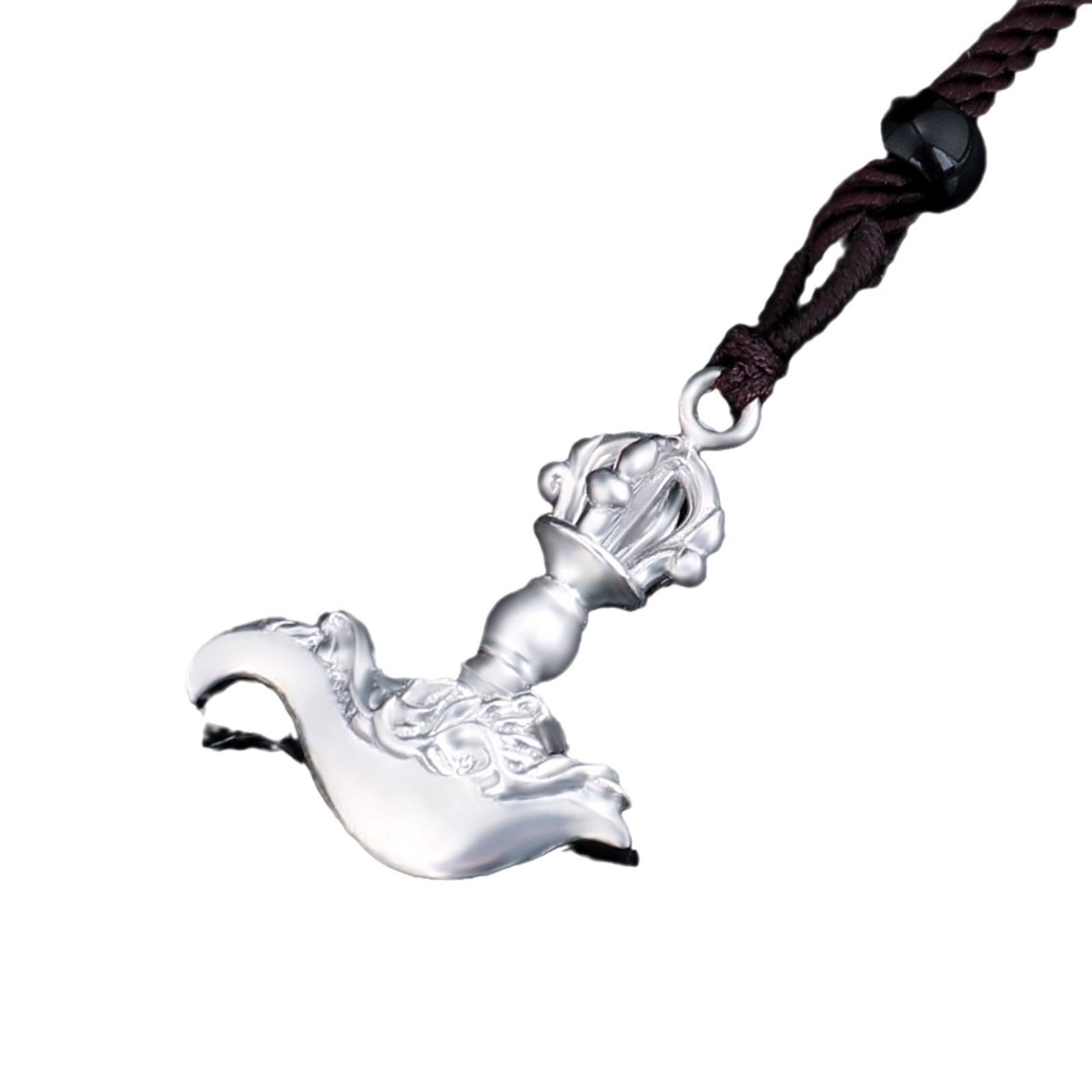 Fanmei Auspicious S999 Foot Silver Knife Pendant Men's and Women's Fixer Necklace Diamond Pestle Women's Knife Pendant