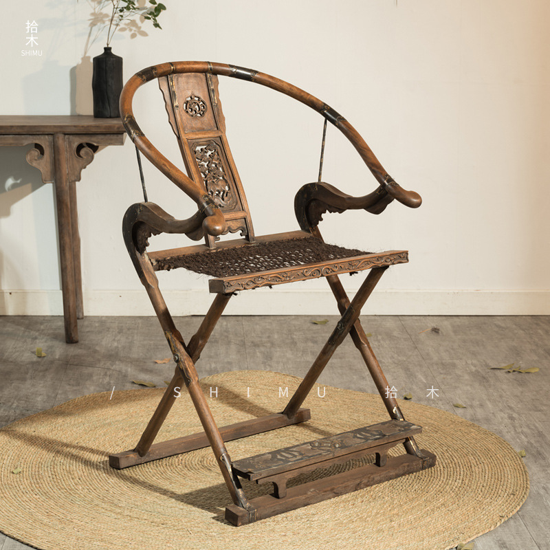 Pick up wood | chair three-piece folding Chinese antique old furniture do old plover chair Ming and Qing Dynasties old objects rosewood