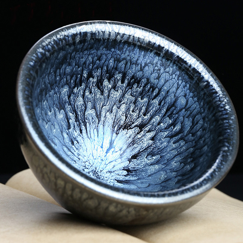 Jianyang Jianzhan Master Cup Tea Cup Hundred Flowers Lamp Kirin Lamp Large Female Lamp Single Ceramic Tea Set Lamp Source