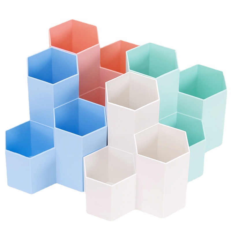 Creative Simple Candy Color Modern Style Three-in-One High and Low Pen Storage Box Christmas Gift Stationery Student Prizes