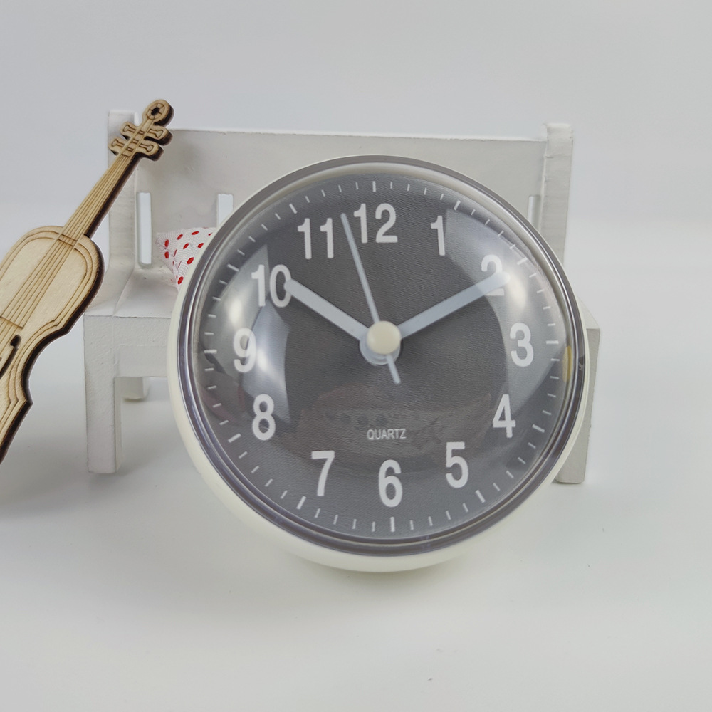 7.5CM mini bathroom waterproof small clock kitchen bathroom wall clock new wall table moisture-proof suction cup refrigerator