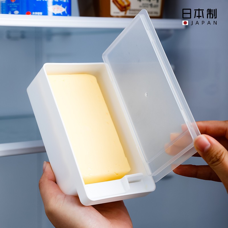 Japanese-style butter cutting storage box refrigerator storage box with lid cheese cheese crisper cheese butter cutter