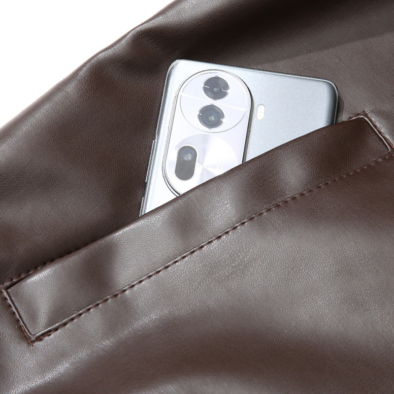 Cross-border 2025 Spring and Autumn Motorcycle Leather Jacket Men's Jacket Youth Men's Collar Casual Handsome Leather Jacket Men's Wholesale