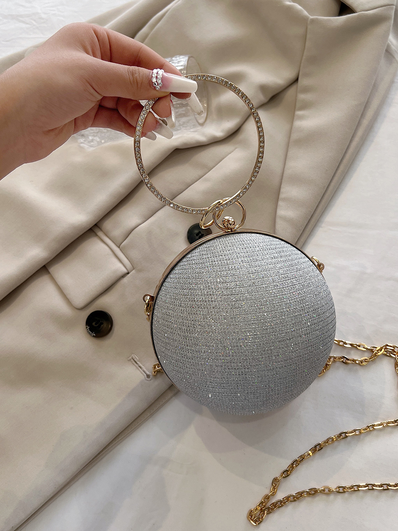 Dinner Bag Niche Design Ball Bag Women's New High-end Satchel Crossbody Chain Small Bag Mini Lipstick Bag