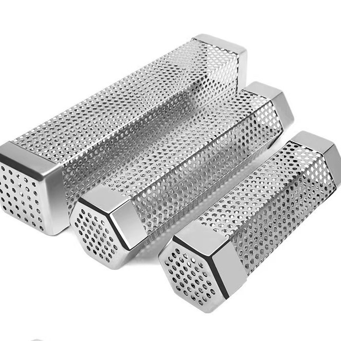 Barbecue smoked tube 6 inch 8 inch 10 inch stainless steel smoked tube diamond fruit wood box smoked box