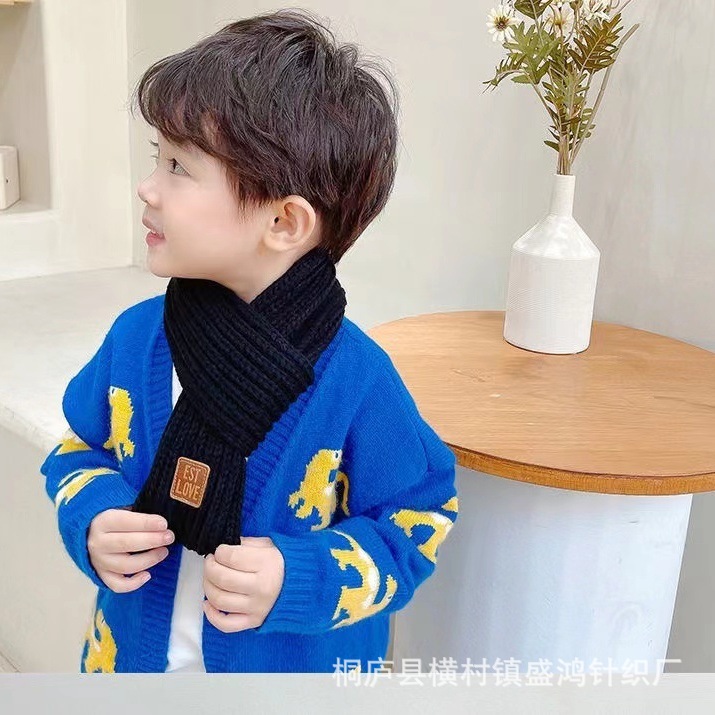 Autumn and Winter Kidsren's Scarf to Keep Boys and Girls Warm Thickeneded Baby Knitted Scarf Korean Style Baby Boy Trendy