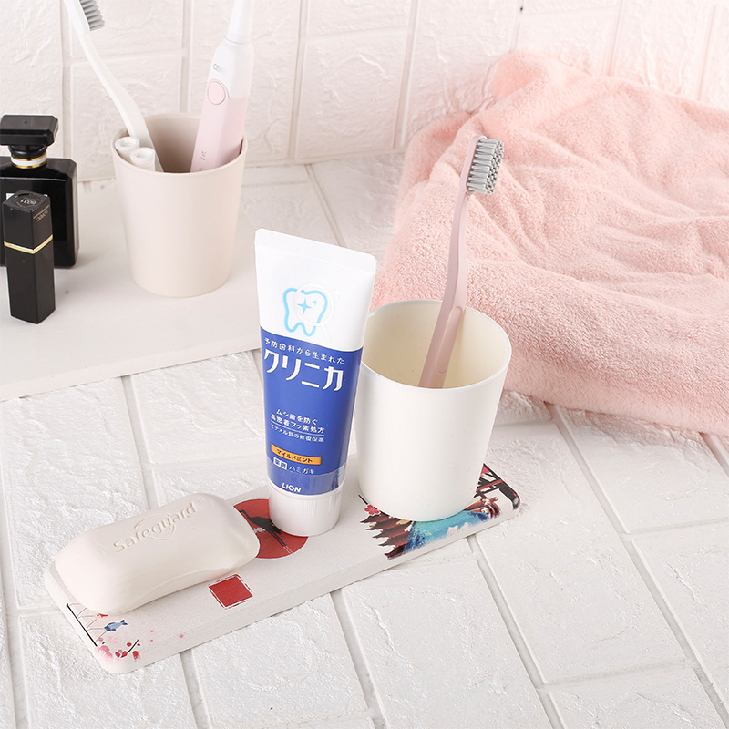 Customized natural environmental protection diatomite makeup pad diatom mud home soap pad moisture absorption and odor removal