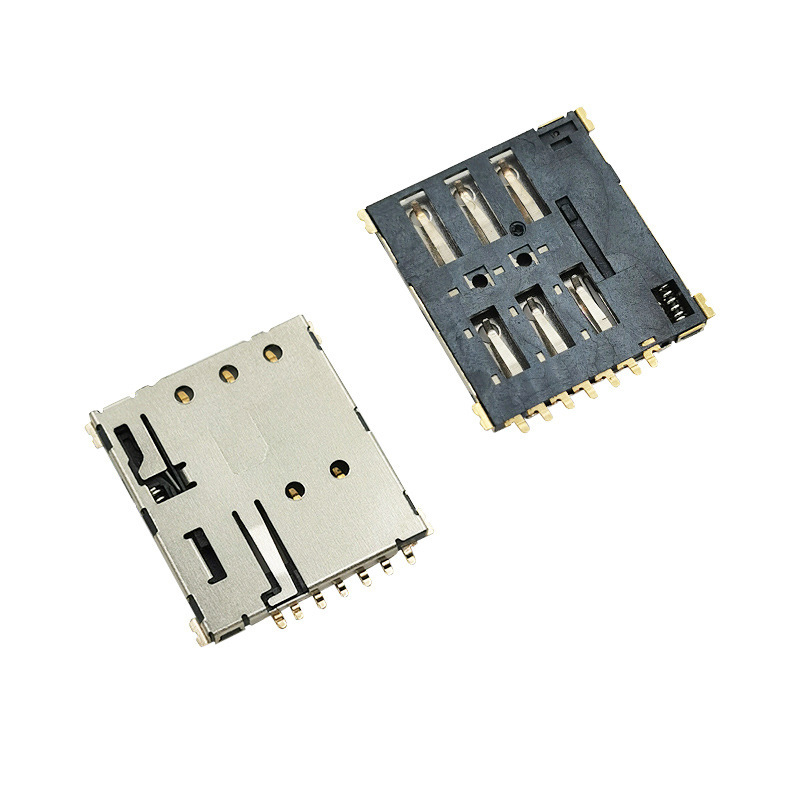 Connector sim card holder mobile phone card slot ultra-thin 1.37 high temperature C7801 self-elastic nano sim card holder