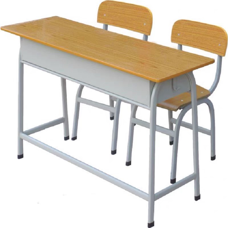Student Desks and Chairs with Backrest Cantonese Style Kindergarten Size Middle School Training Class Tutoring Class Home Fixed Egg Tube