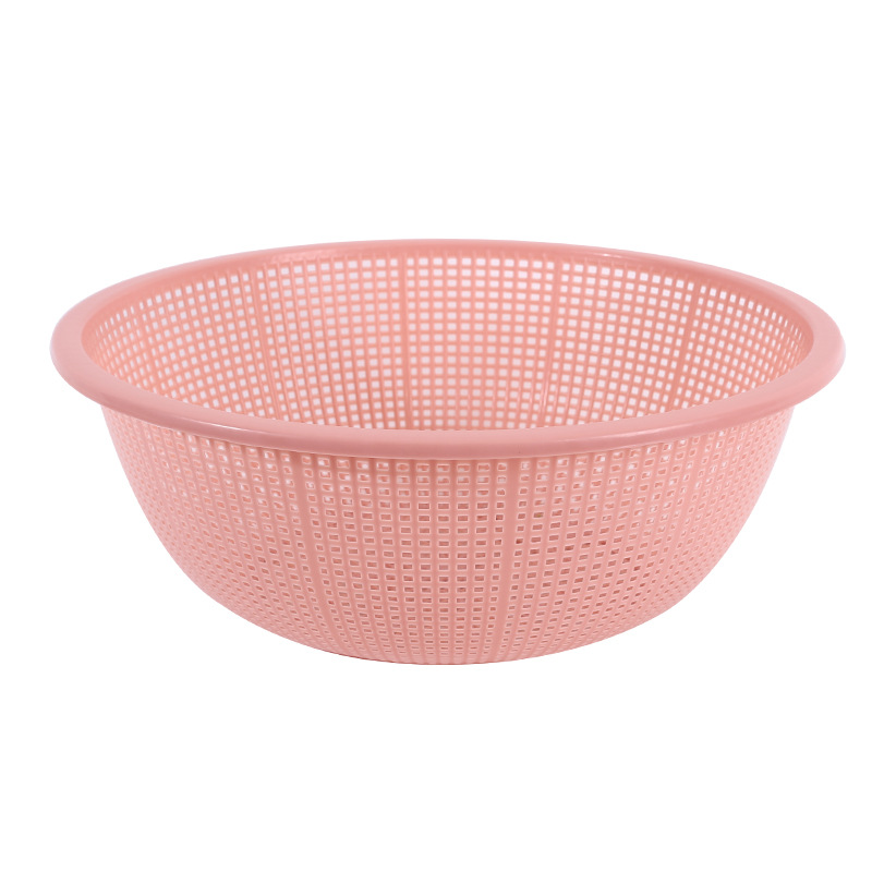 Round Rice Washing Basin Plastic Drain Basket Large Kitchen Fruit and Vegetable Storage Basin Vegetable Washing Basket Spicy Hot Snack Basket Commercial