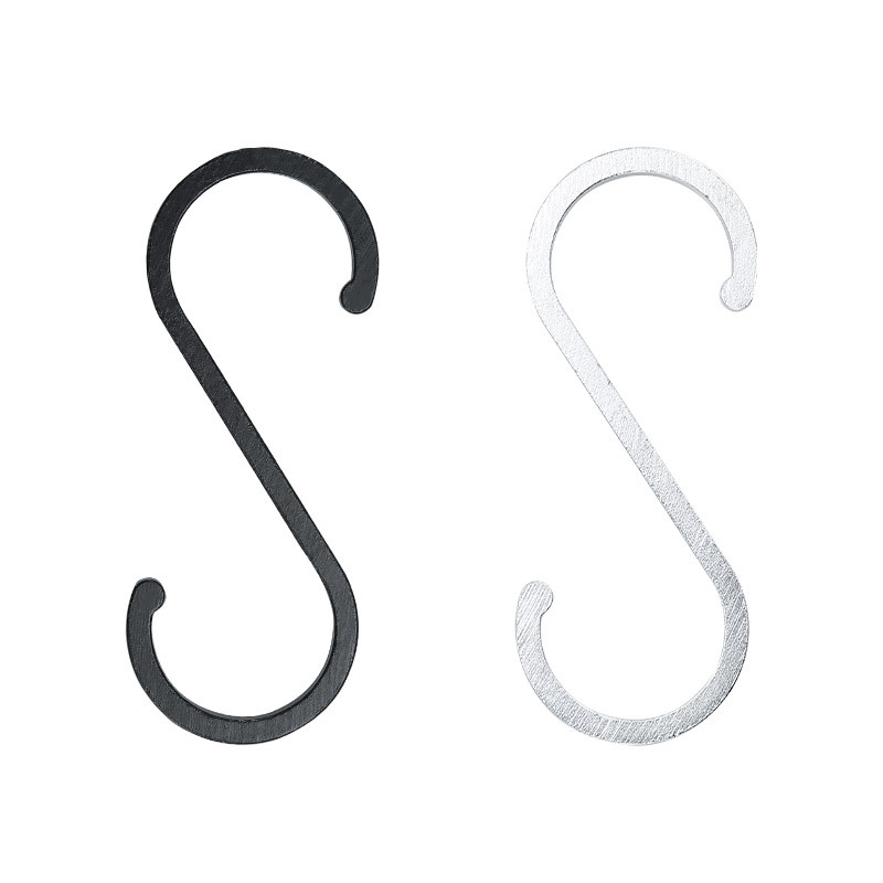 Factory Sale Space Aluminum Kitchen S-Shaped Hook S-Curved Hook Towel Hook Rod Special Hook Black S Hook Storage No Drilling Required