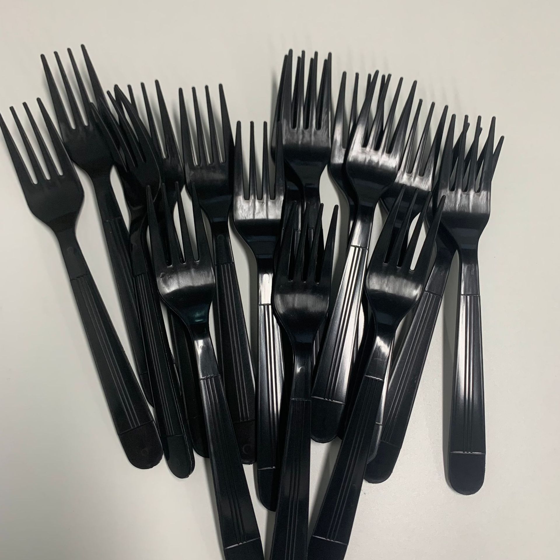 Disposable plastic knife black party cake fork fruit fork salad dessert fork takeaway packing