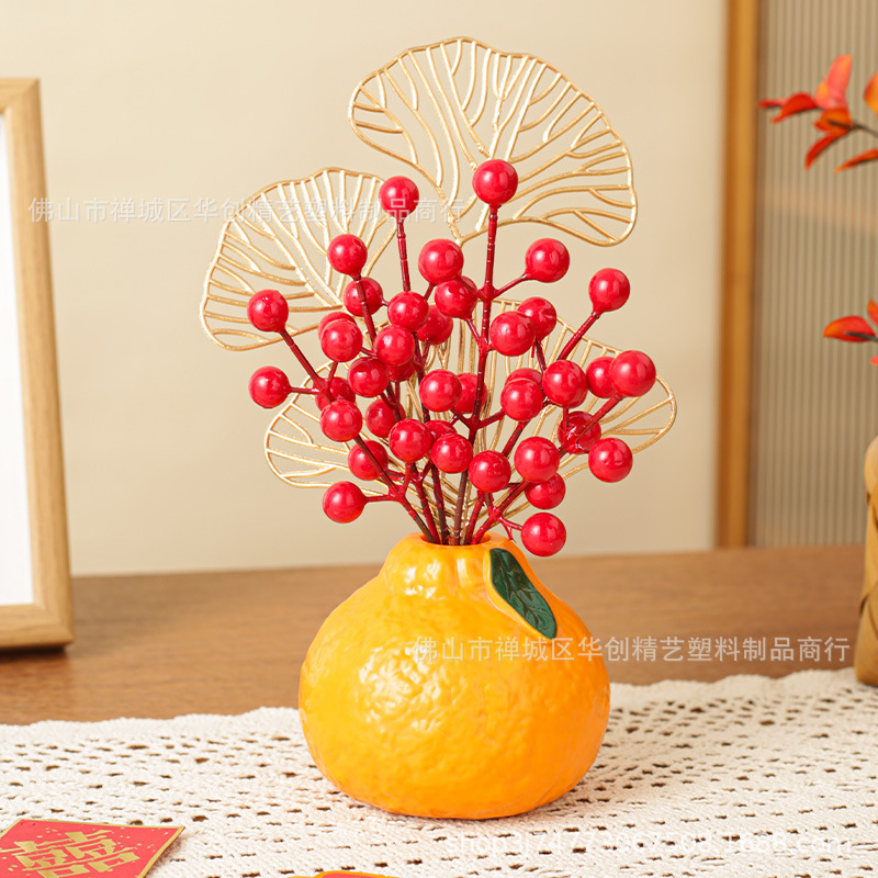 Creative Orange Vase Ins Style High Color Value Hydroponic Flower Pot Flower Vase Living Room Desktop Desk Decorations Ornaments