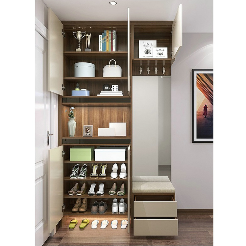 Wooden shoe cabinet at the door household storage storage sundries storage cabinet hallway hallway living room screen partition