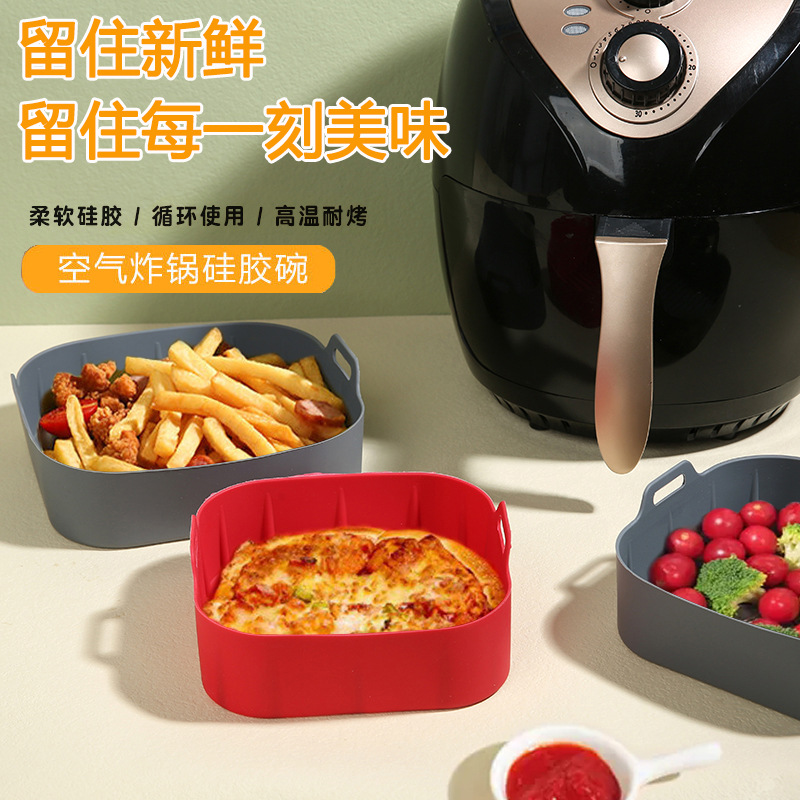 Silicone air fryer silicone baking pan square microwave oven roast chicken tray square baking mat wholesale