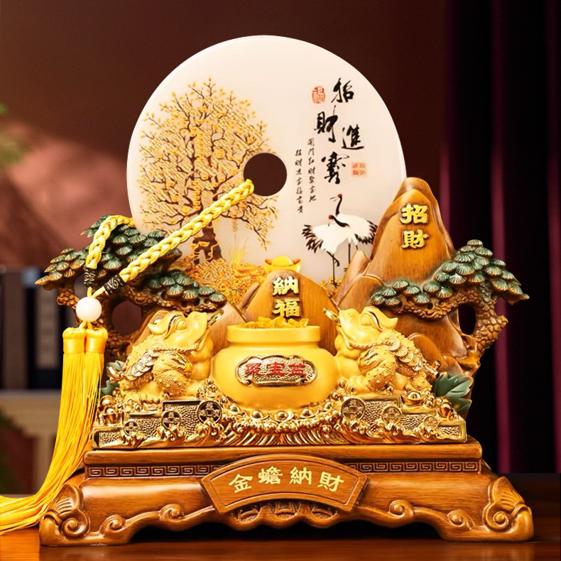 Украшения с золотой жабой Начай, бляшка безопасности, стол в офисе, вход, гостиная, креативные китайские смоляные изделия, подарок на открытие