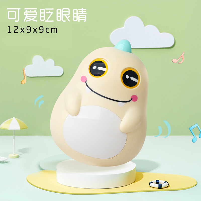 Baby rattle cute swing blink Bell cartoon dinosaur tumbler children gifts hot selling stall toys