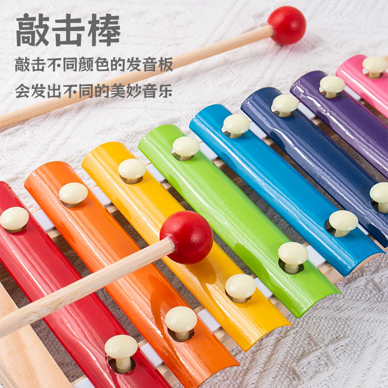 8-tone Accordion Wooden Percussion Musical Instrument Musical Toys Baby Percussion Xylophone