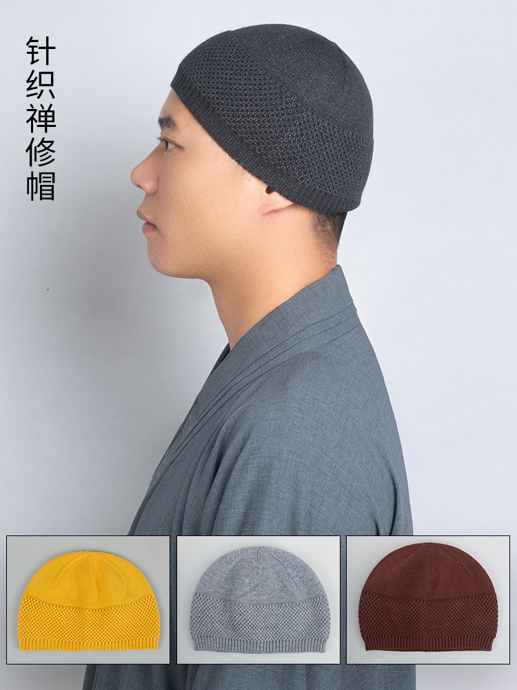 Шляпа монаха, осенняя вязаная шляпа, тёплая эластичная шершавая шляпа для мужчин и женщин
